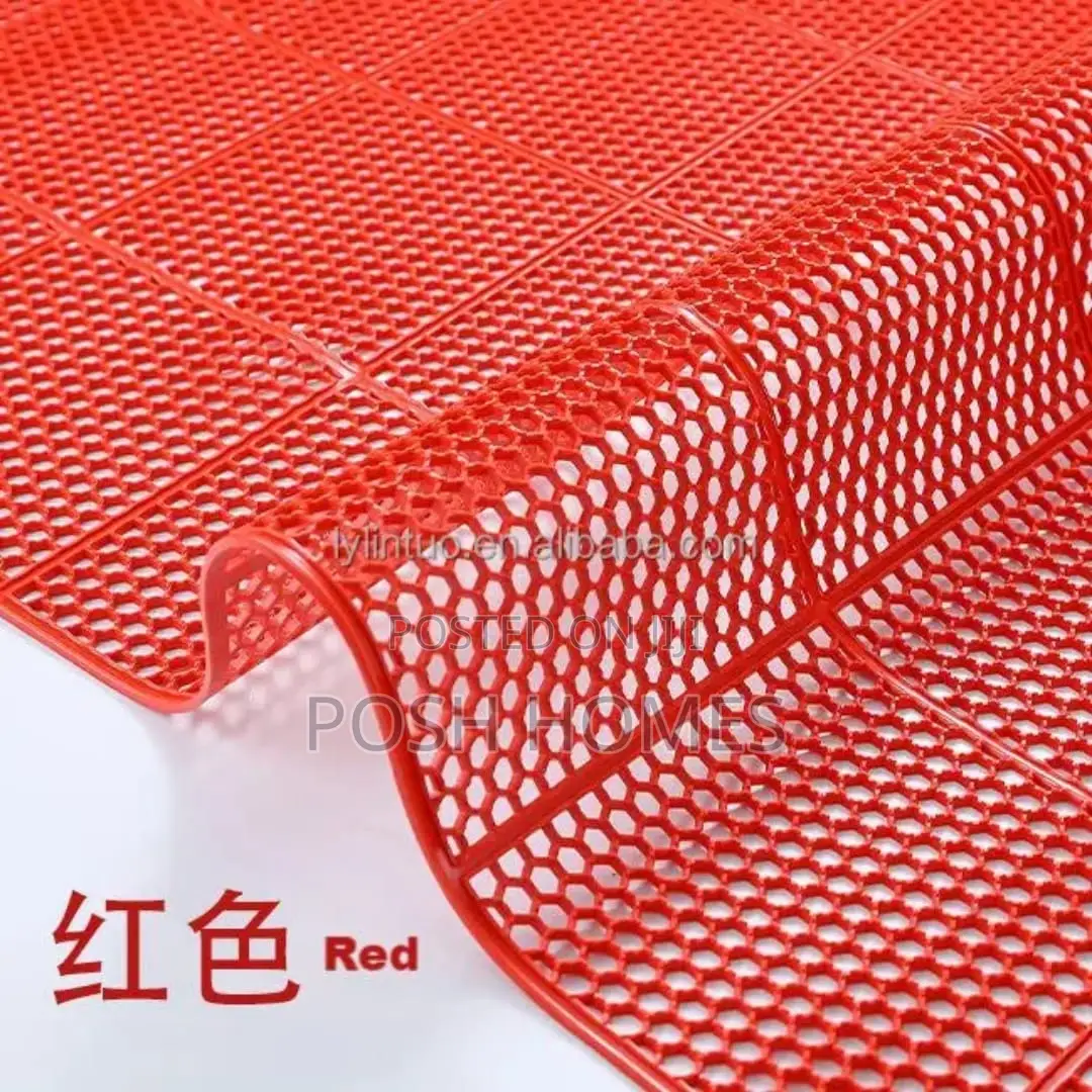 Heavy PVC Perforated Red and Blue Carpet