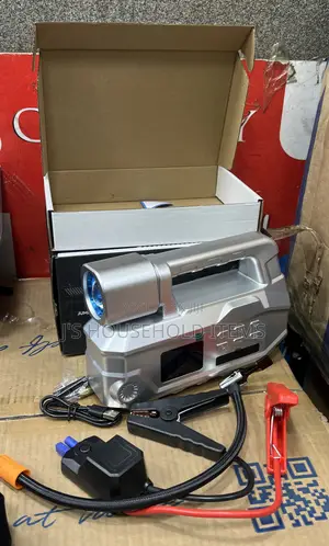 Digital Jump Starter With Digital Compressor Adjustable Flashlight