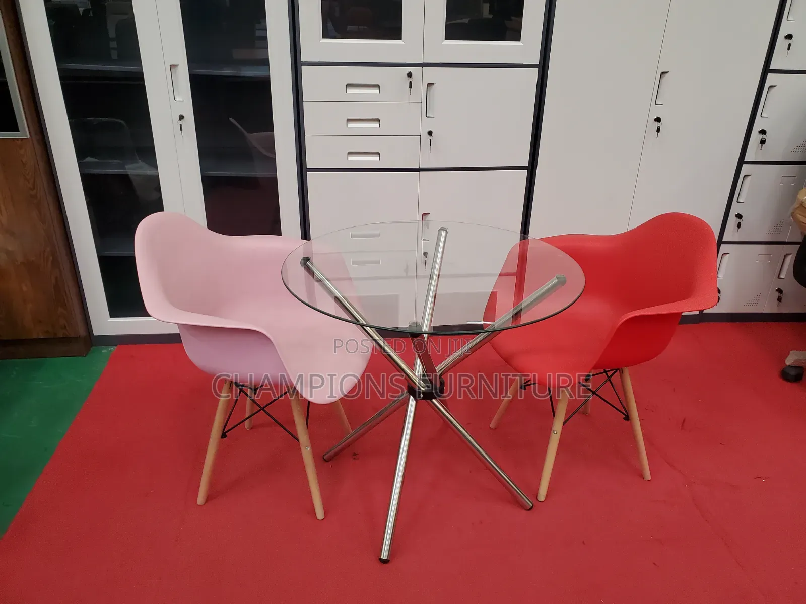 Glass Dining/Cefe Table With Chairs Set