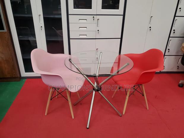 Glass Dining/Cefe Table With Chairs Set - main view