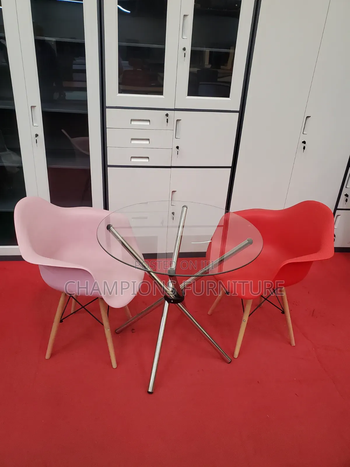 Glass Dining/Cefe Table With Chairs Set