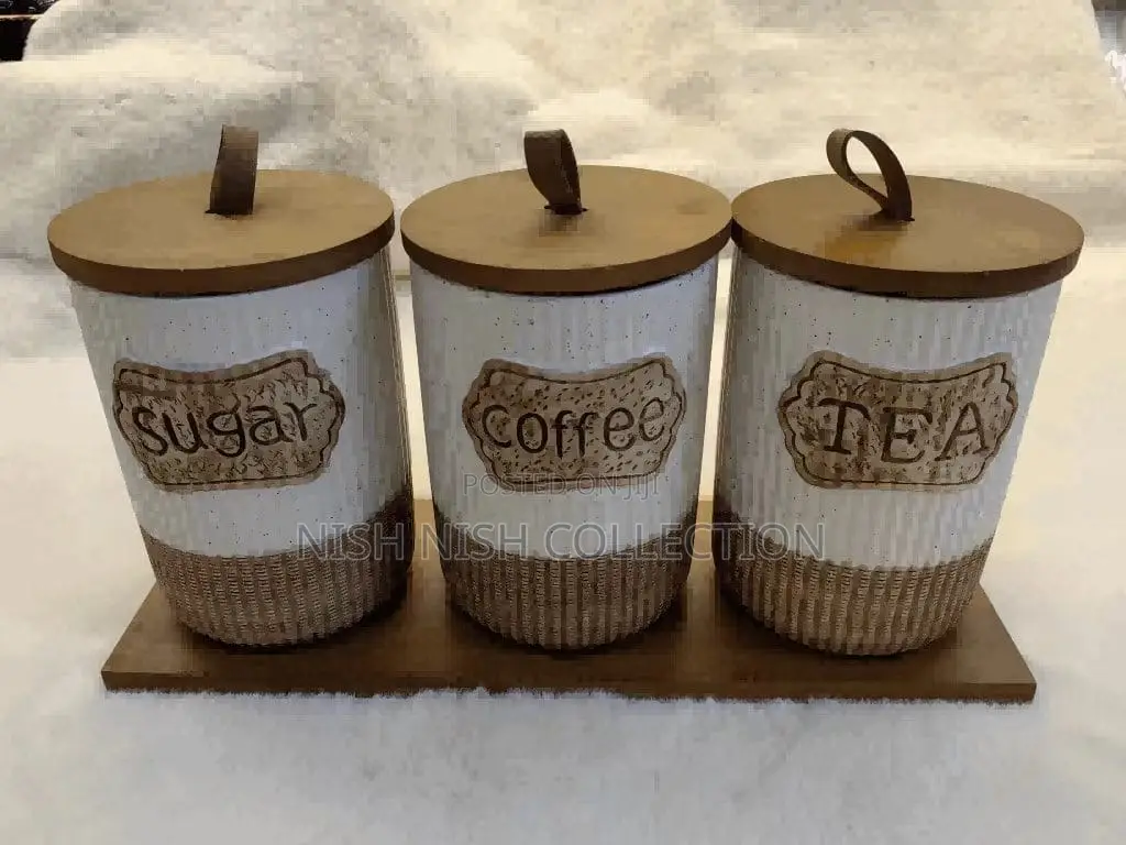 Available *3pc Rustic Ceramic Canister Set*