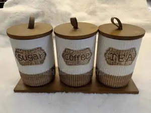 Available *3pc Rustic Ceramic Canister Set*