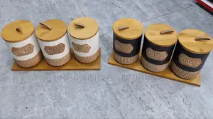 Available *3pc Rustic Ceramic Canister Set*