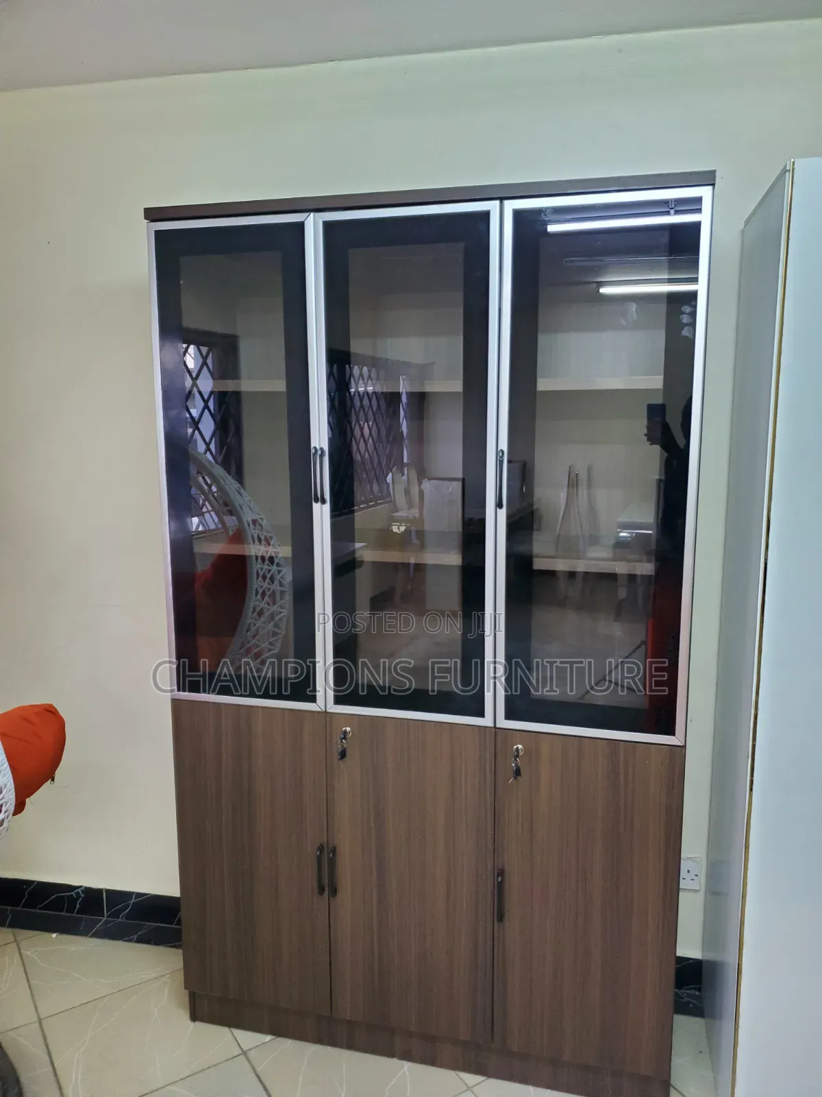 3-Door Wooden Filing Cabinet