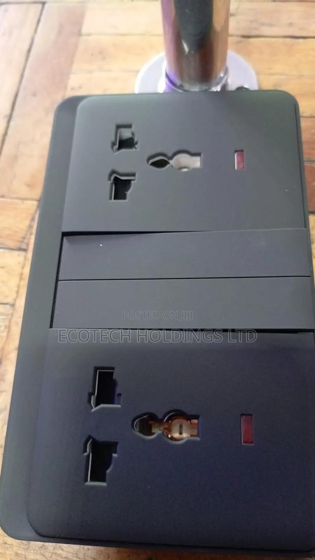 Linear Black Executive Twin Socket With Long Gang H3p - main view