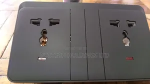 Linear Black Executive Twin Socket With Long Gang H3p