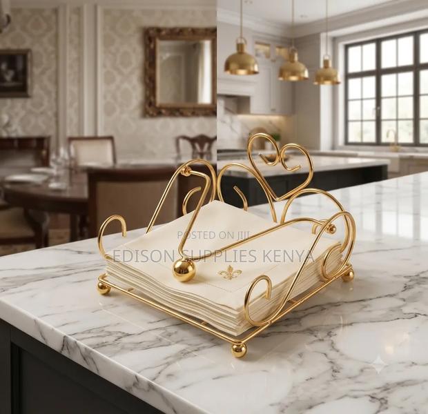 Serviette Holder Metallic Serviette Napkin Holder Flat - thumbnail 2