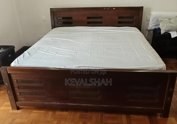 Elegant Solid Hard Wood 6x6 King Bed Frame (No Mattress) - main view