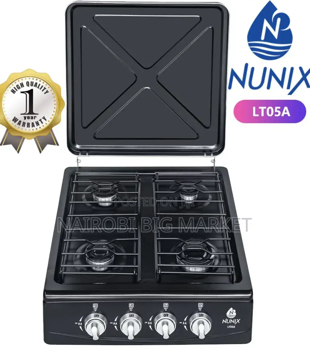 Autoignition Black Nunix 4 Full Gas Cooker Table Top