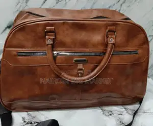 Brown Leather Duffle Travel Bag