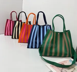 Ladies Striped Tote Bags