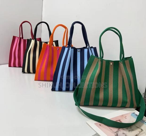 Ladies Striped Tote Bags