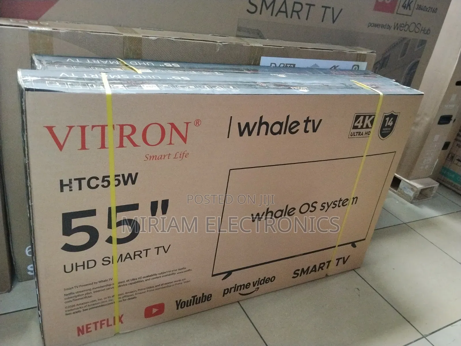 Vitron 55 Inch Smart TV Uhd TV Htc55w Whale Os System Hdr10 Led TV
