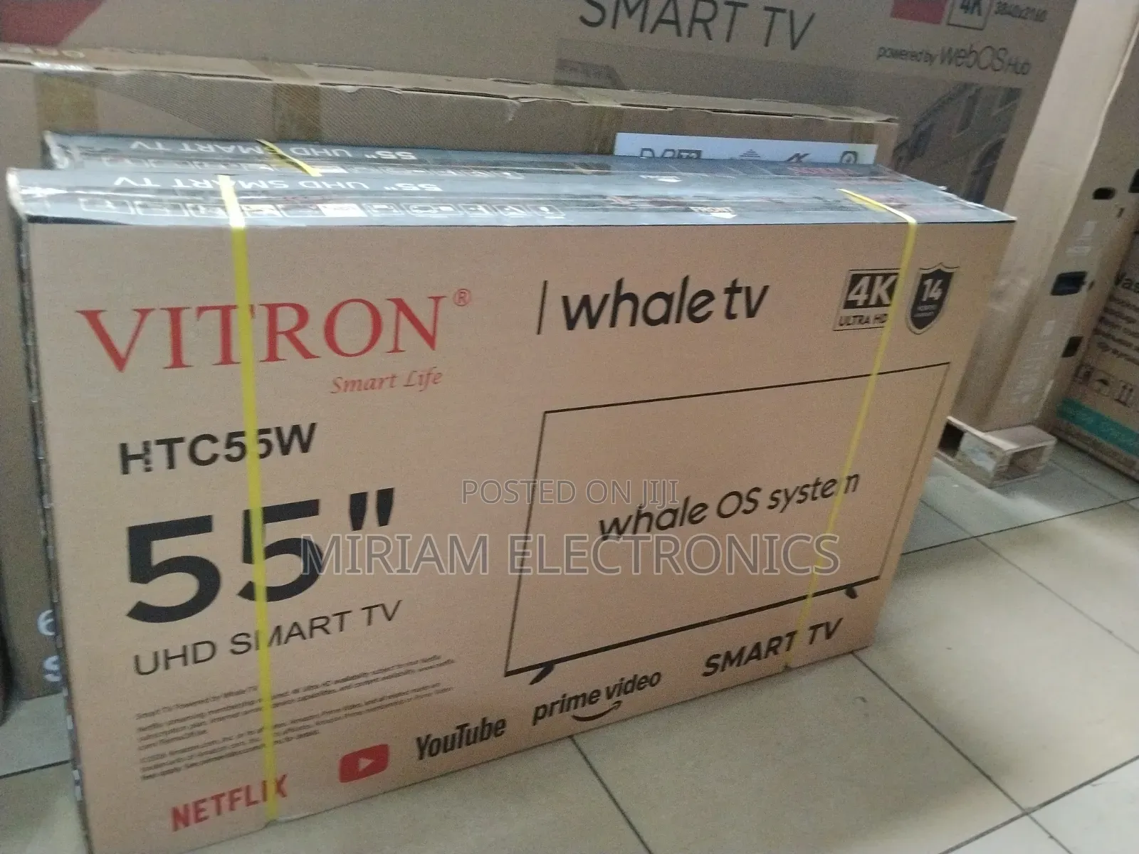 Vitron 55 Inch Smart TV Uhd TV Htc55w Whale Os System Hdr10 Led TV