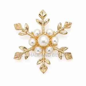 Elegant Snowflake Gold Brooch Pins | Official Cloth Pin| Women Jewelry