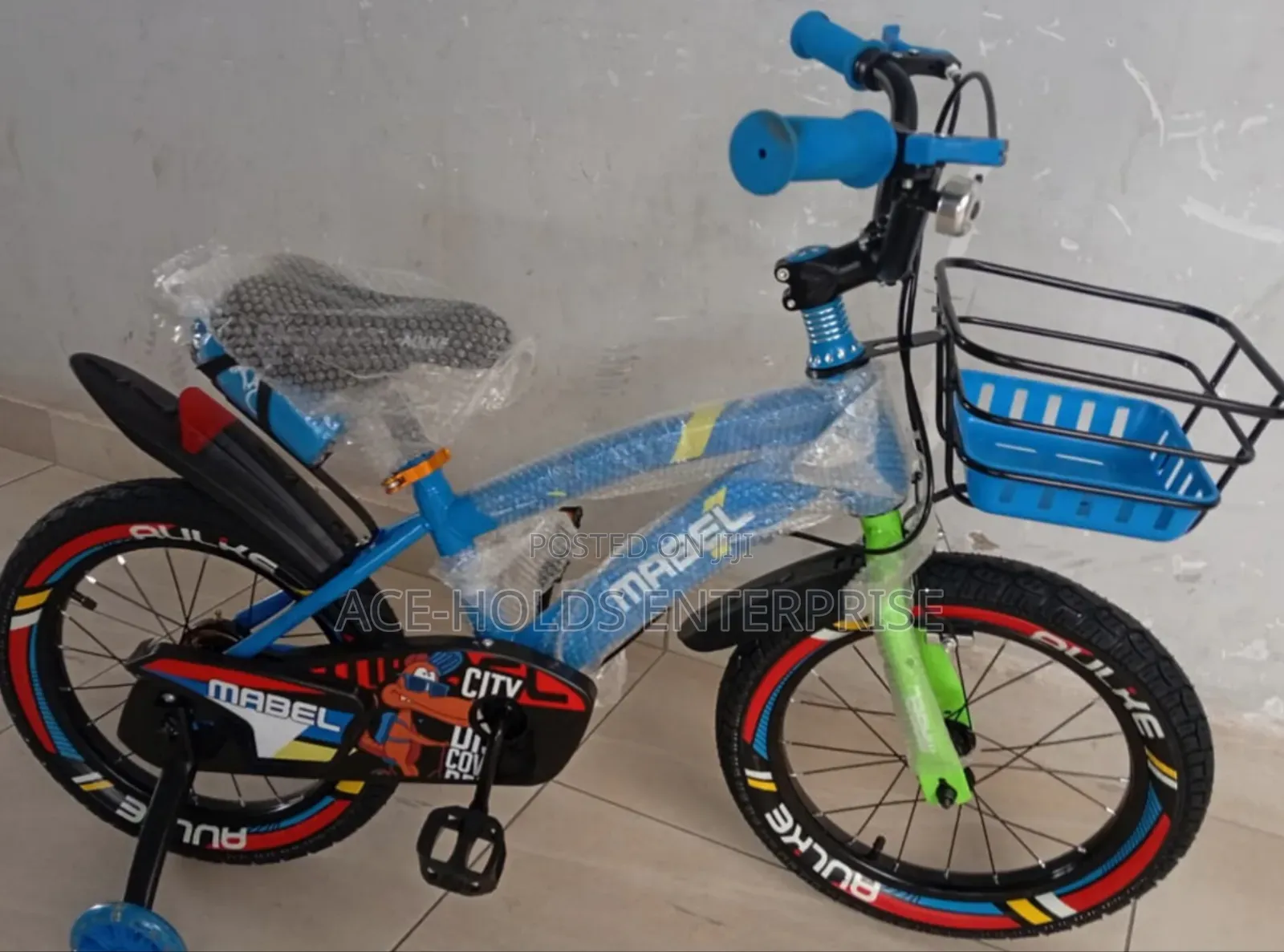 Kids Size 16" Wheel Bicycle With Training Support Wheels