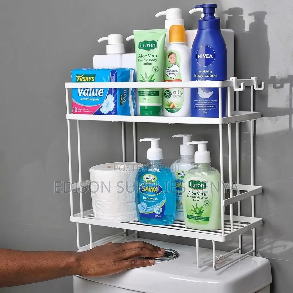 Over the Toilet Bathroom Organizer Shelf 2 Tier Caddy