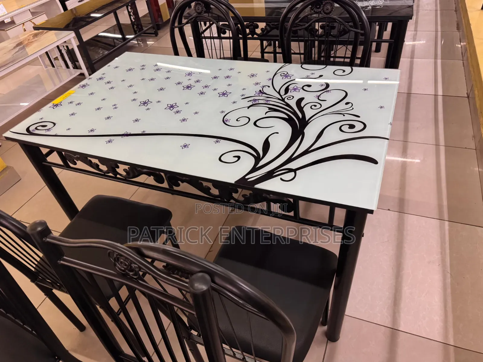 Generic 4-Seater Dining Set Top Tempered Glass