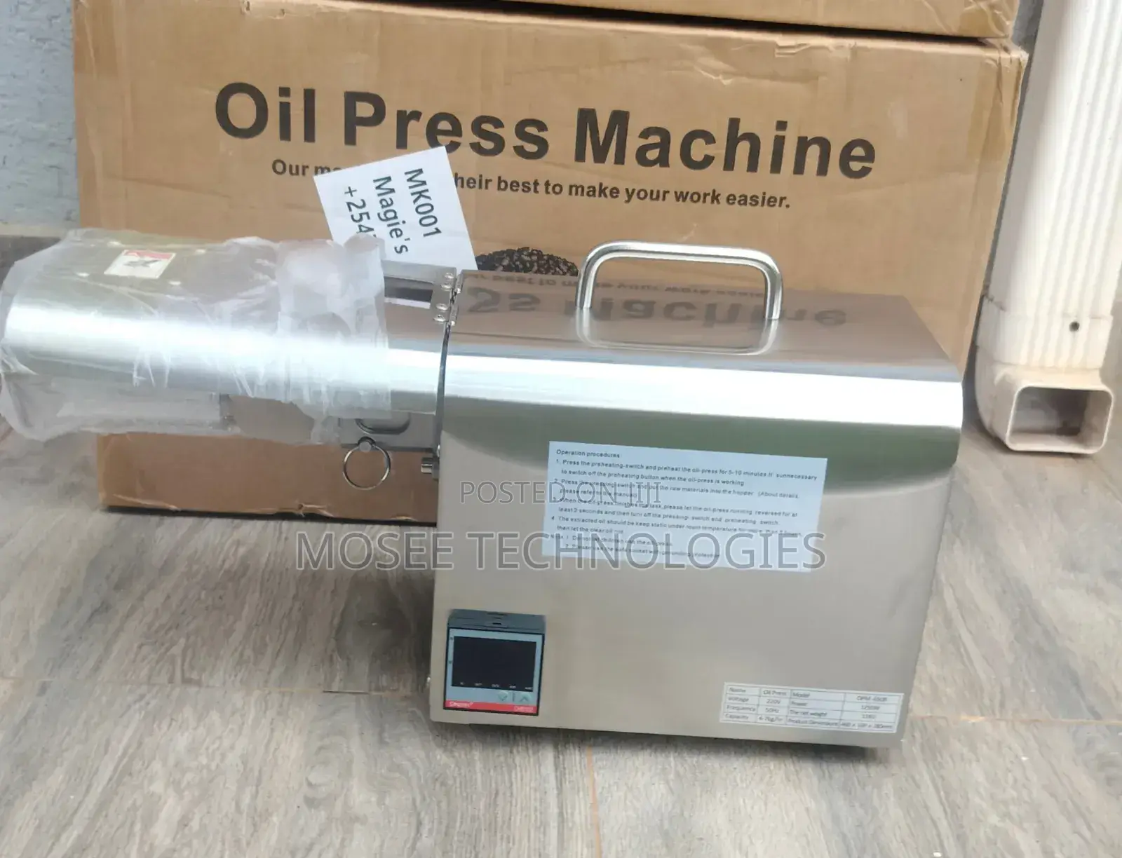 Automatic Stainless Steel Oil Press Machine With Heating System