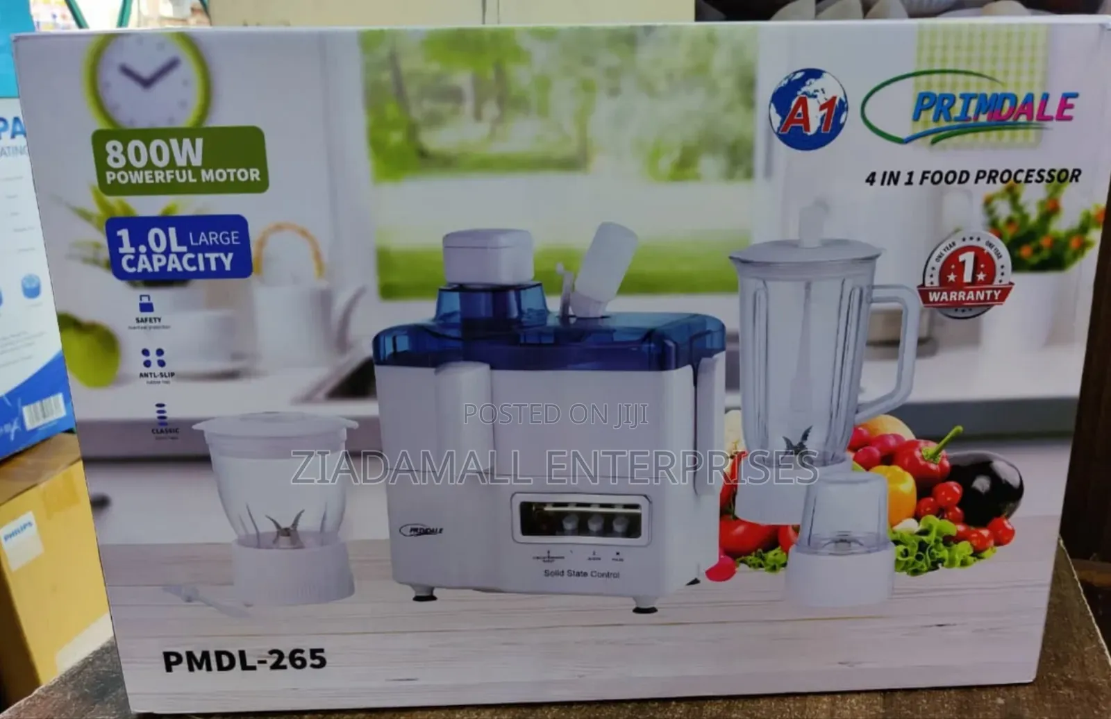 *Primdale 4in1 Food Processor Juicer,Blender, Grinder and Chopper