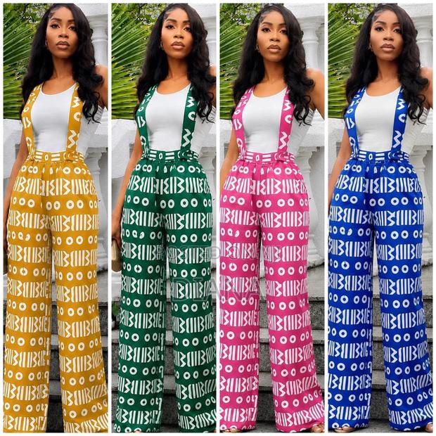 Woman Ankara Suspender Wide Leg