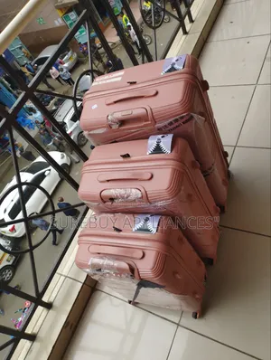 3-Piece Unbreakable Rubber Travel Suitcase Set With Wheels