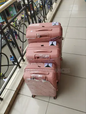 3-Piece Unbreakable Rubber Travel Suitcase Set With Wheels
