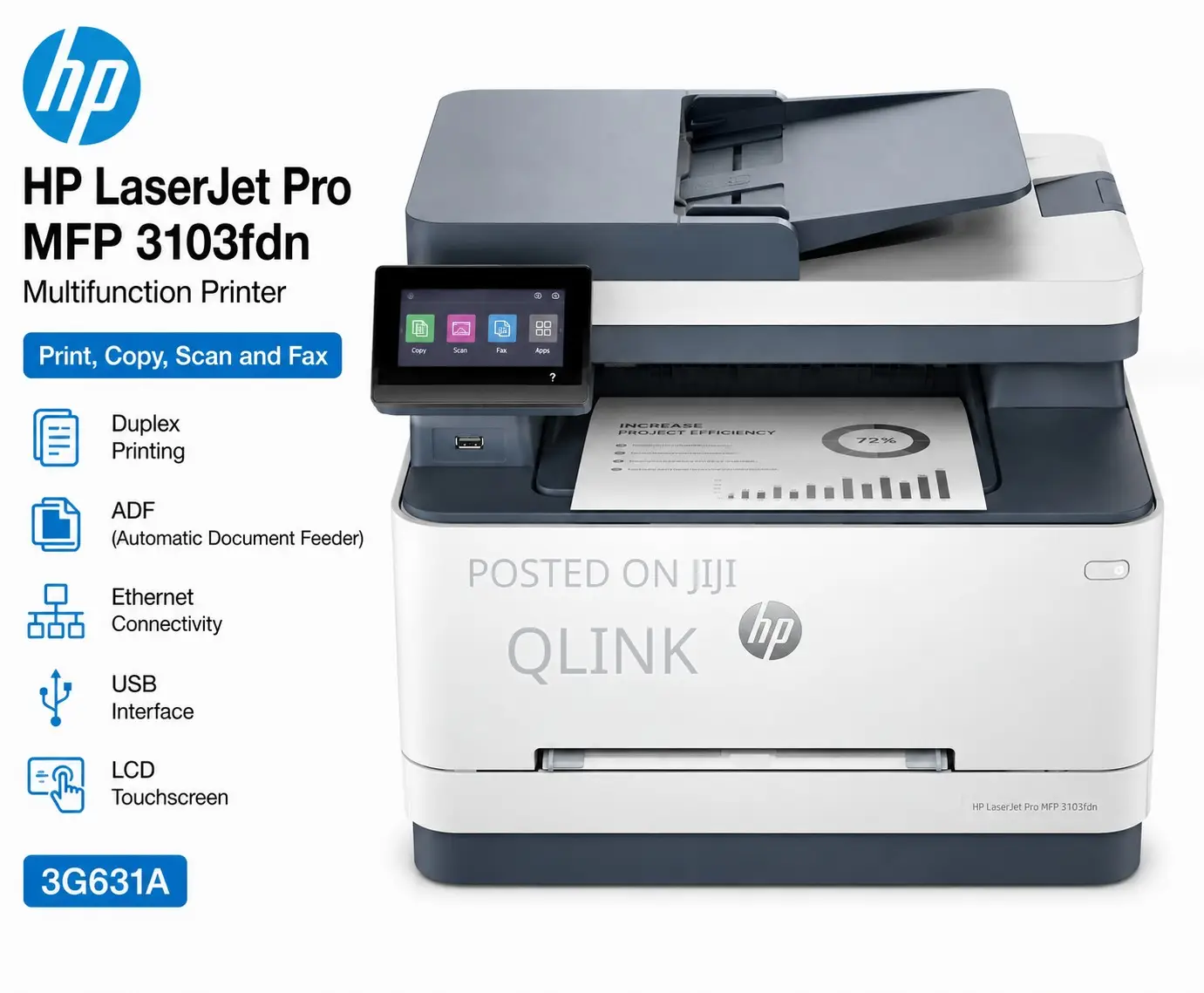 HP LaserJet Pro MFP 3103fdn Printer,