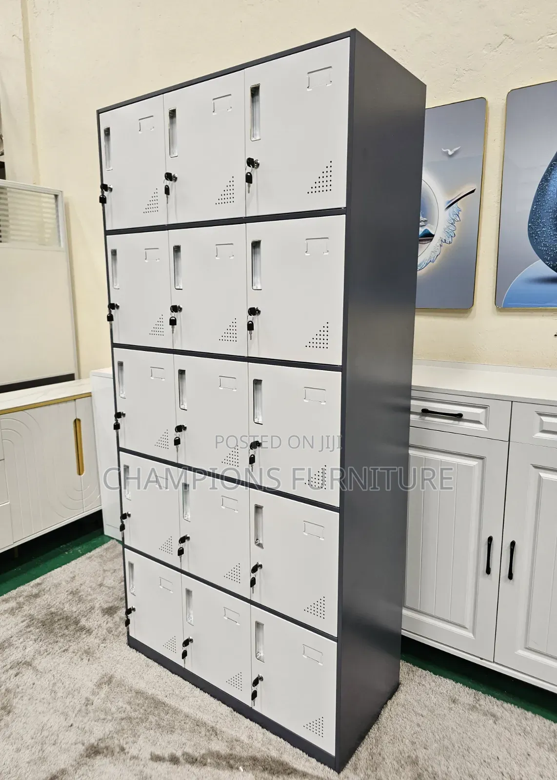 15 Lockers Storage Cabinet