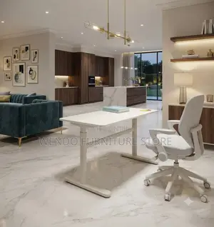 Office Desk;1.2 Meters White Manual Height Adjustable Table