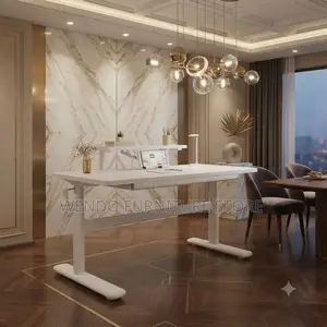 Office Desk;1.2 Meters White Manual Height Adjustable Table