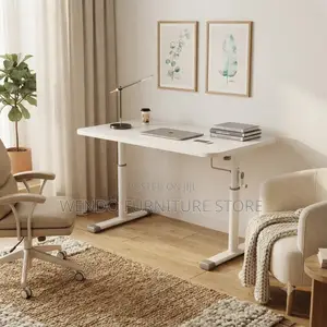 Office Desk;1.2 Meters White Manual Height Adjustable Table