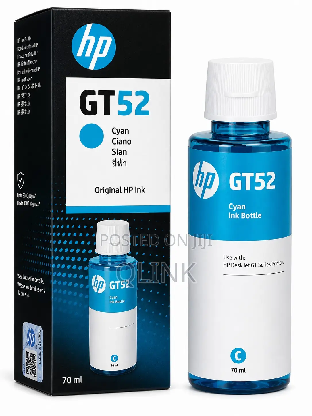 HP Gt52 Cyan Original Ink Bottle - M0h54ae