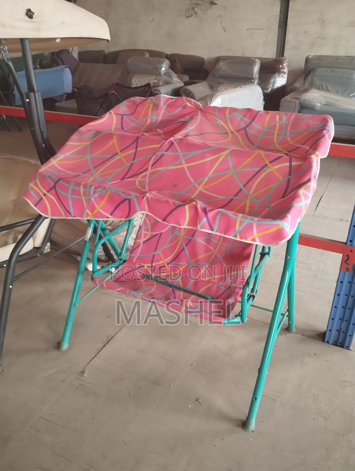 Kids Outdoor Double Swing Chair With a Sun Canopy.