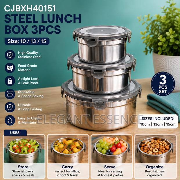 Steel Lunch Box 3pcs Set - main view