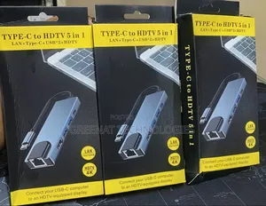 5 in 1 Type-C Hub - LAN + HDTV + USB + PD