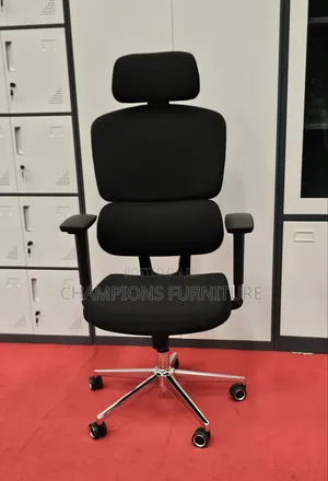 Black Orthopedic Fabric Office Chair