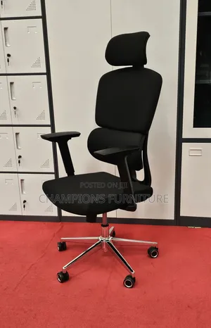 Black Orthopedic Fabric Office Chair