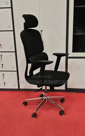 Black Orthopedic Fabric Office Chair