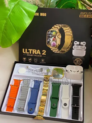 *Crown M60 Smart Watch With Earbuds 7 Interchangeable Straps