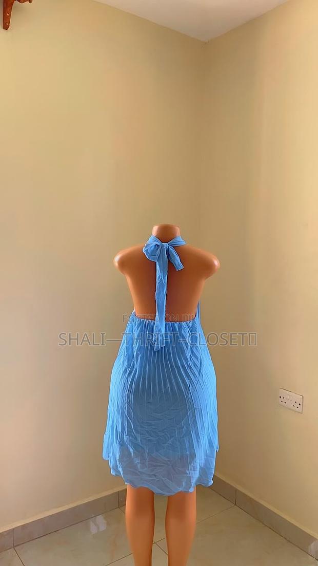 Royal Blue Halter Neck Backless Dress - thumbnail 2