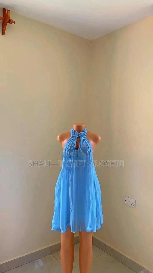 Royal Blue Halter Neck Backless Dress