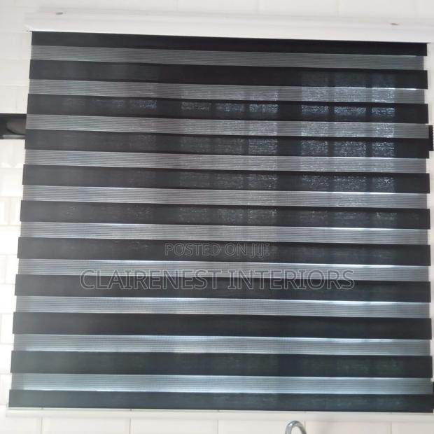 Beige and Black Perfect for Office Windows Horizontal Office Blinds - thumbnail 2