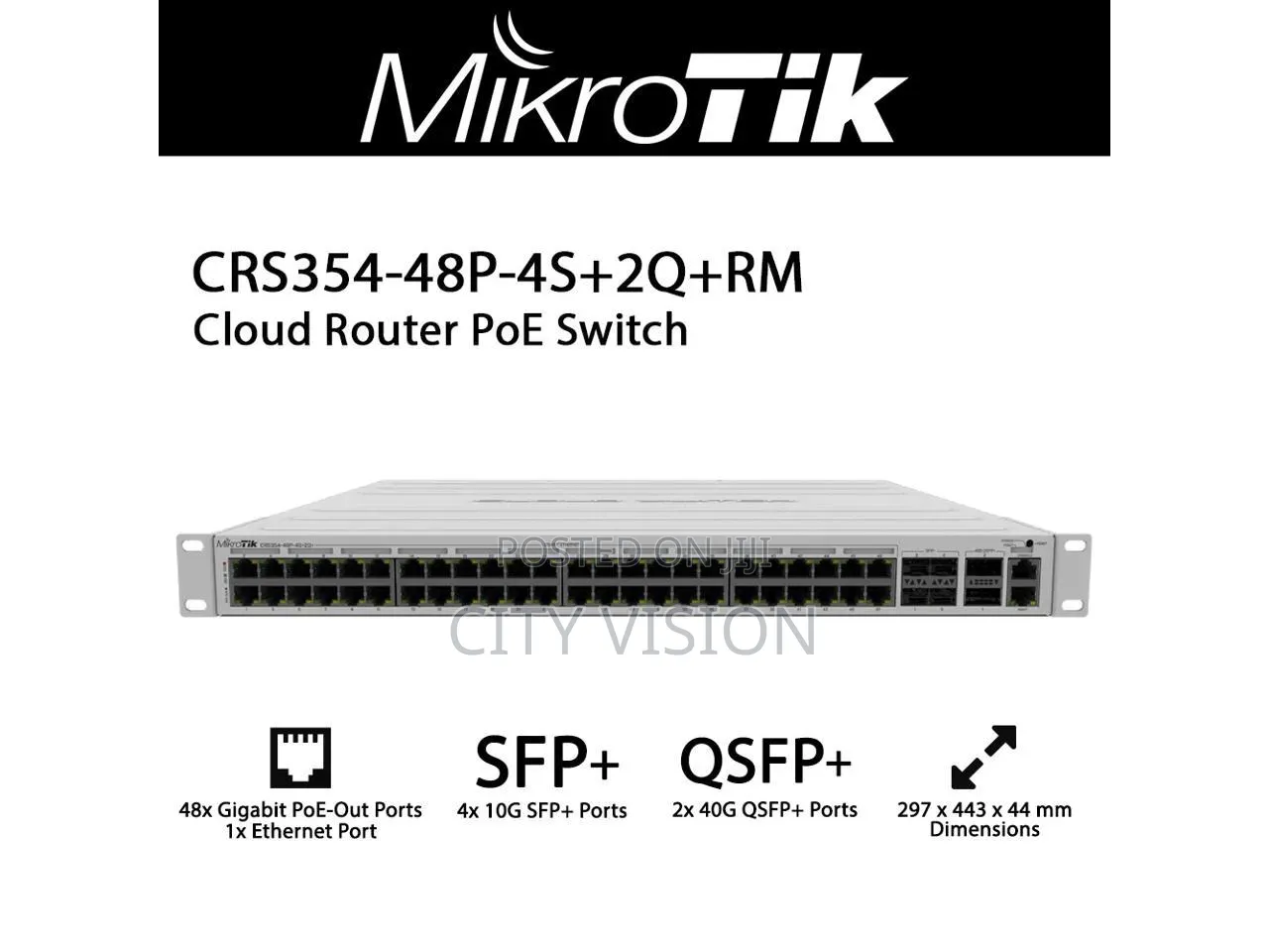 MikroTik CRS354-48P-4S+2Q+RM PoE Switch