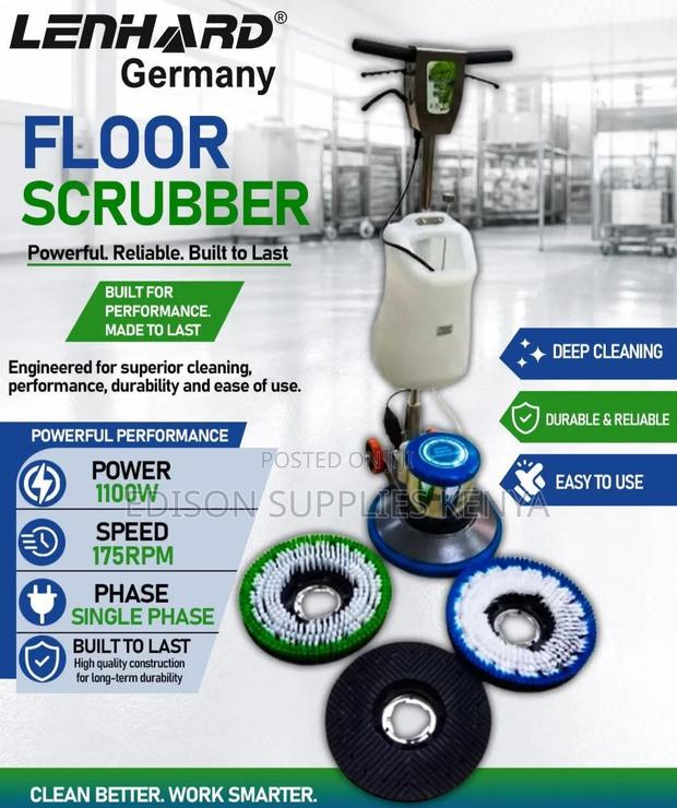 Lenhard Floor Scrubber Multi Brush Polisher Cleaning Machine 1200W - thumbnail 2