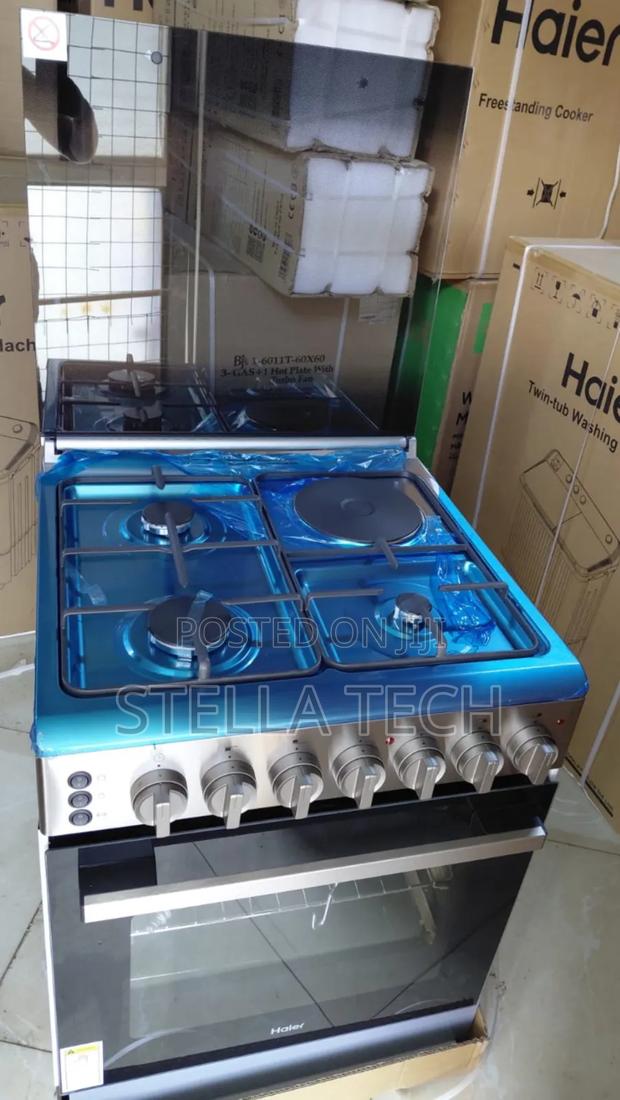 Haier 3G + 1E Standing Cooker (HRE6313CDRSS)no Gas Sensor - thumbnail 2