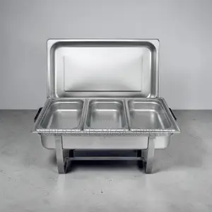 Budget Prices 11L Stainless Steel Triple Chafing Dish