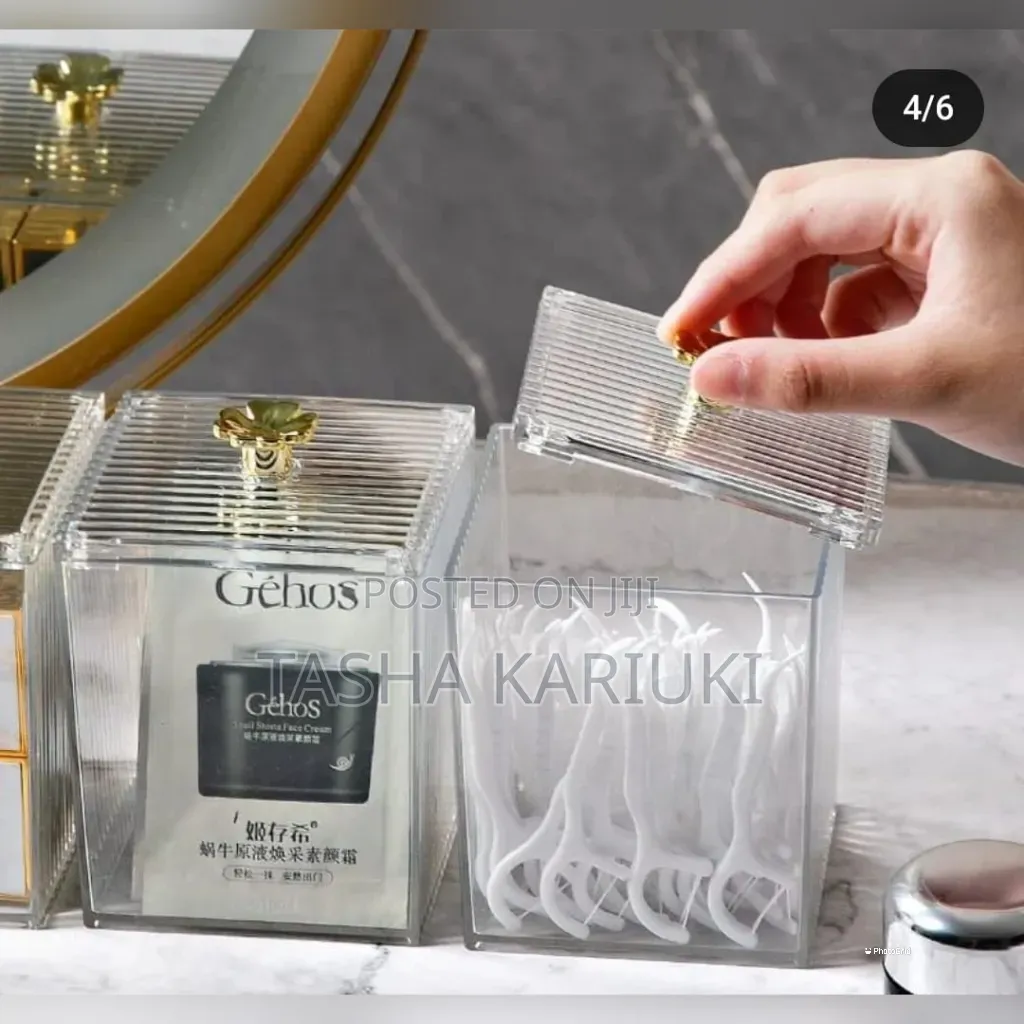 Transparent Acrylic Cotton Swab Storage Box