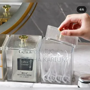 Transparent Acrylic Cotton Swab Storage Box